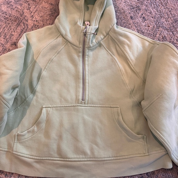 lululemon athletica Mint Green 1/4 zip Scuba Hoodie - Picture 2 of 7